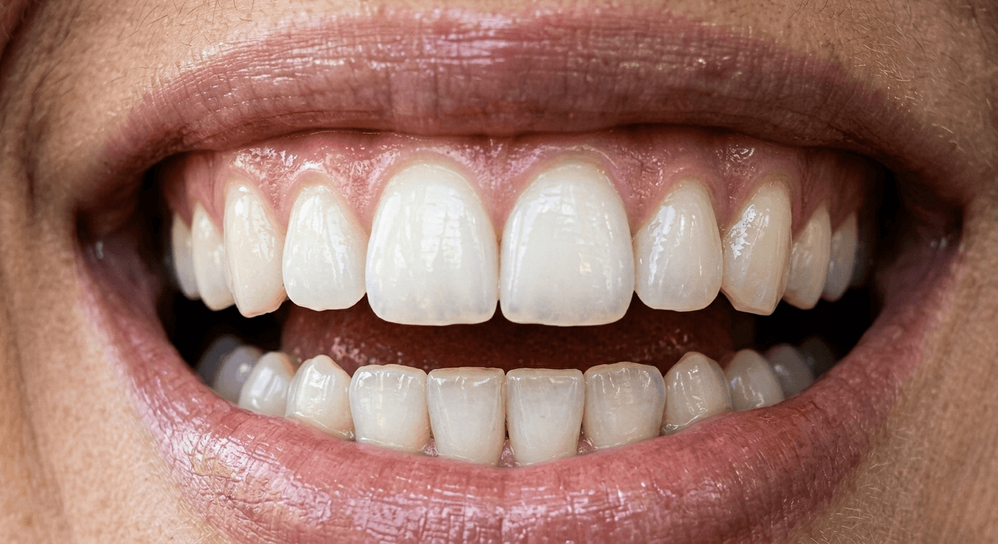 After teeth whitening treatment – bright white smile result at Dentist Corner Dental Clinic Salem Tamil Nadu