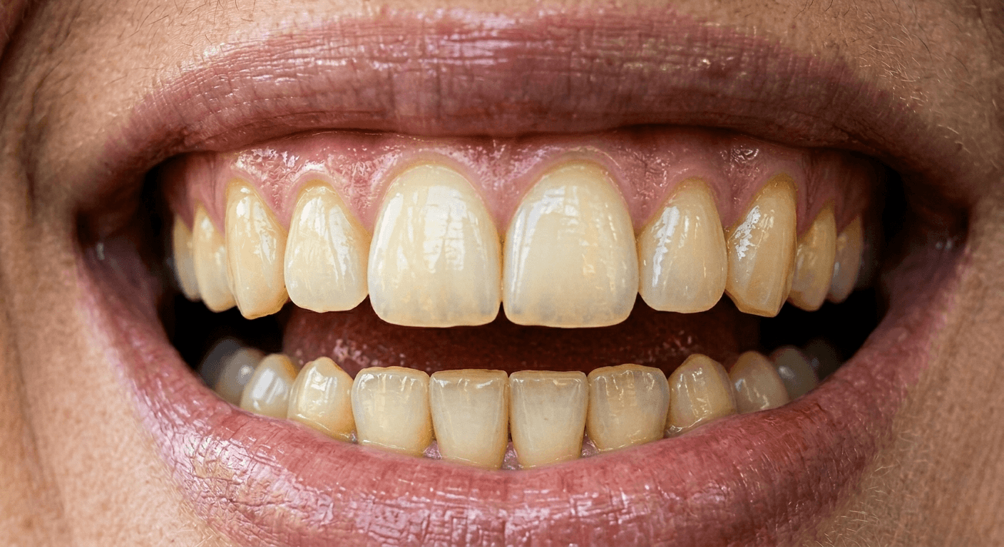Before teeth whitening – stained and discoloured teeth patient Salem Tamil Nadu